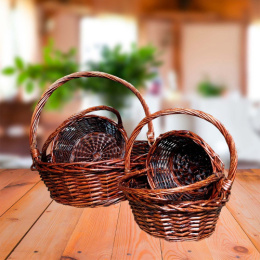 Корзины плетеные набор 4 предм. 21х21см, 26х26см, 33х33см, 45х45см Радужный Дом РД81952