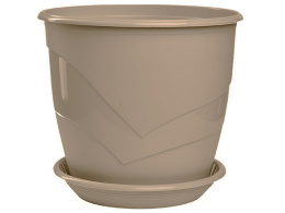 Горшок для фиалок пластиковый Венеция с поддоном 0,75л d-12см h-10см фраппе 5plast 5PL0378