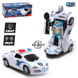 Трансформер-робот Полицейский 13х13х20см, свет, звук, в коробке Автоботы 7657241