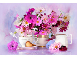 Алмазная мозаика на холсте 30х40см Фиолетовый натюрморт НД-2710