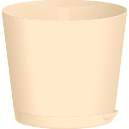 Горшок для цветов пластиковый Oregano с прикорневым поливом 0,75л d-12см светло-бежевый IDIland 2216022