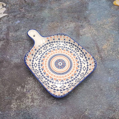 Блюдо керамическое фигурное 220мм Узор Радужный Дом РД84519