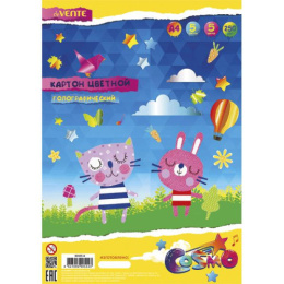 Картон цветной  5 листов  5 цветов А4 Devente, голографический 8040514