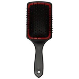Расческа массажная пластиковая BR-10 односторонняя, черный с красным Идеальная 110807
