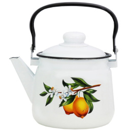 Чайник эмалированный 2,5л с подвижной металл. ручкой с декором Магн Лимоны Эмаль Магнитогорск 01-2711/4М
