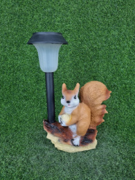 Фигурка садовая из полистоуна-фонарь Белка с орешком 23х13х15см ТулаСад 306