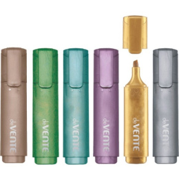 Текстовыделителей набор 6 цветов Devente Sparkle Metallic, с блестками, 1-5мм 5045339