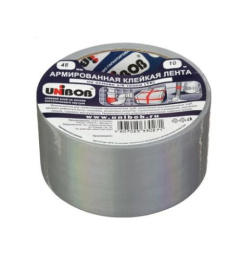 Скотч (клейкая лента) армированный 48мм х 10м х 170мкм, серебряный, в инд/у Unibob 29835