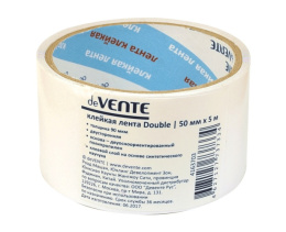 Скотч 50мм х  5м двусторонний, полипропиленовая основа 90мкм Devente 4163703