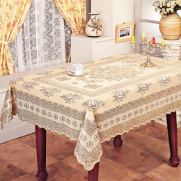 Скатерть виниловая прямоугольная 150х230см, бежевый Embossed С605