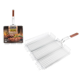 Решетка для барбекю хромированная 40х35х5см глубокая Ecos RD-103-1D/999613