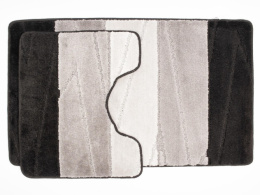 Комплект ковриков напольных для ванной и туалета на латекс. основе Enigma 2пр. 50х 80см/40х50см толщина 12мм, черный Aqua-Prime