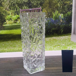 Ваза для цветов стеклянная квадрат h-24см 8х8см Радужный Дом РД20662