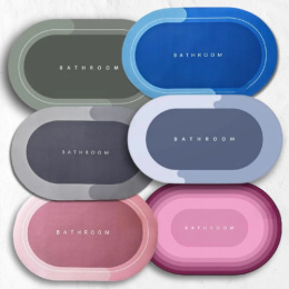 Коврик напольный для ванной влаговпитывающий, ПВХ + диатомитовые волокна 48х 78см Bathroom Радужный Дом РД68472