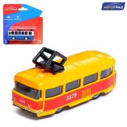 Трамвай инерционный металлический Город 8х3х2,5см, на блистере Автоград 5428163