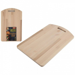 Доска разделочная деревянная береза 350х220мм, с прорезной ручкой Mallony 986041