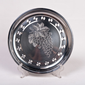 Поднос из нержавеющей стали круглый d-32см лайт 467