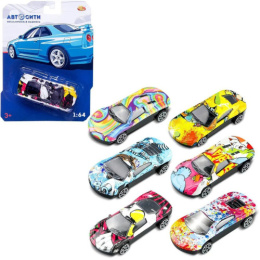 Машина металлическая Граффити 1:64, 7х3х2,5см, в ассортименте, на блистере ABtoys С00513/601517