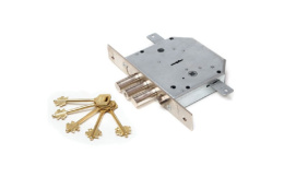 Замок врезн ГРАНИТ (1.06.42.5.1.) БОНКИ под РФ 42мм и зав.,лев.3 риг.,задв., тяги бонки 255-10