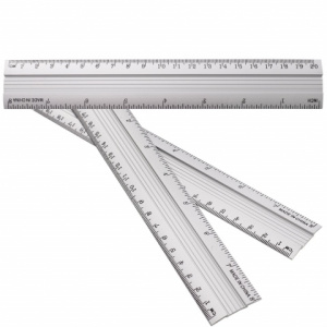 Линейка металлическая  20см, 2 шкалы, в чехле 3746