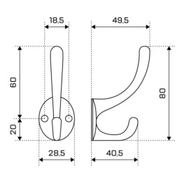 Крючок-вешалка Стандарт 603 AC старая медь, 2-х рожковый, европакет Стандарт 42752