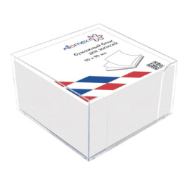 Блок для записей в пластиковом боксе 9х9х5 белый Attomex, непроклеенный 2013404