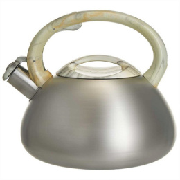 Чайник из нержавеющей стали со свистком 3,0л мраморная ручка, сатин Webber BE-0598