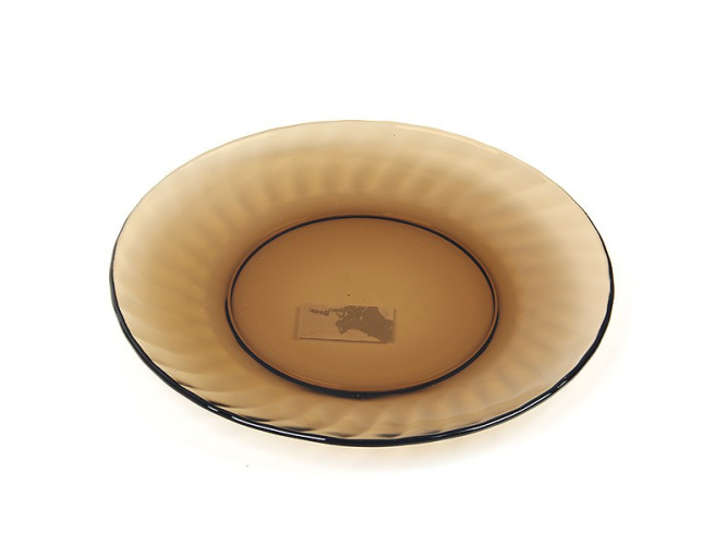 Тарелка стеклянная Elica мелкая 205мм дымка Ca del Vetro 62102