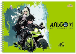 Альбом для рисования 40 листов Аниме. Романтика, гребень С0225-79