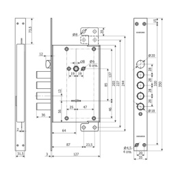 Замок врезной Гардиан-7114Т, 5 ключей ЗК 703 Гардиан 40241 