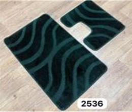 Комплект ковриков напольных для ванной и туалета на латекс. основе Maximus Классик 2пр. 50х 80см/40х50см, HunterGreen/т.зеленый Confetti  536