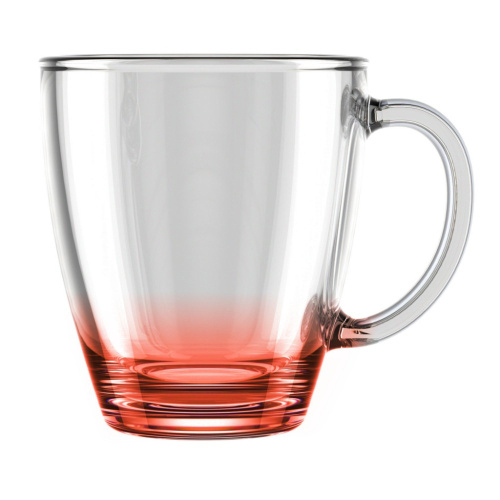 Кружка стеклянная 350мл цветное дно микс Декостек 2025-Н9
