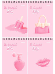 Блокнот А6  40 листов Be beautiful, гребень Б40-3666