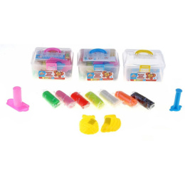 Тесто для лепки набор  7 цветов 190г, 2 формочки, шприц, инструкция, в ассортименте, в сундуке Школа талантов 496485