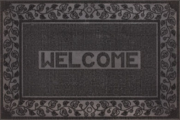 Коврик придверный резиновый Pin Mat 40х 60см Добро пожаловать, черный ComeForte