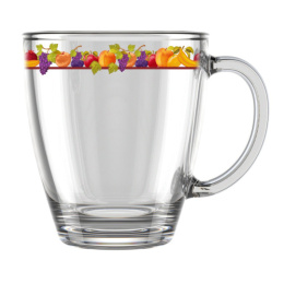 Кружка стеклянная 350мл Бордюр фруктовый Декостек 2025-Д