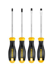 Отвертки набор  4шт. обрезиненные (двухкомпонентные) ручки, с магнитным наконечником, Hercules Stayer 2513-H4