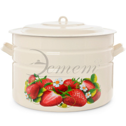 Бак эмалированный 40л с металл. крышкой с декором Клубника Эстет ЭТ-72684