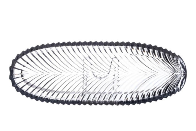 Блюдо стеклянное овальное 300х100мм, в п/у Коралл 9068