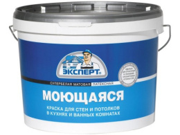 Краска водно-дисперсионная латексная моющаяся супербелая матовая  3,0кг -20С° Эксперт