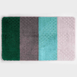 Коврик напольный для ванной на латекс. основе Silver 60х100см толщина 11мм, бирюзовый Aqua-Prime 2239