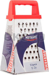 Терка 4 грани h-20см жестяная, пластиковая ручка, в картон. упаковке Никис Т-2у