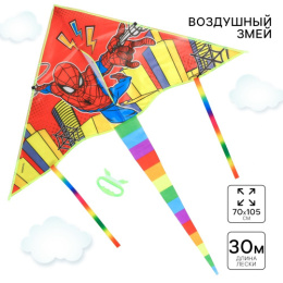 Воздушный змей 105х70см Человек-паук. Город, с леской Marvel 7159714