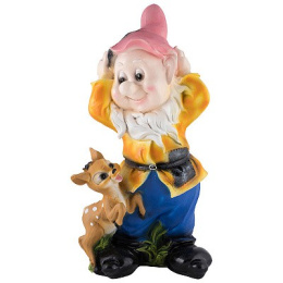 Фигурка садовая из полистоуна Гном с олененком 29х20х50см Park 169412