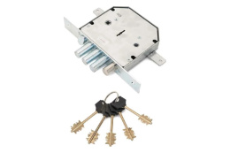 Замок врез. REX (3.11), под РФ 42 мм и зав., прав., 3 риг., задвижка, тяги 255-36