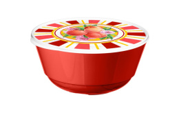 Миска пластиковая с крышкой 1,0л Bergamo с декором Сицилия, красный Homver 223135106/04