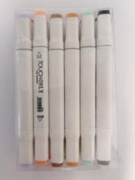 Маркеров набор 12 цветов скетчмаркеры, белый корпус SH-301-12