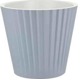 Горшок для цветов пластиковый Sand со вставкой 15,8л d-32см h-30,2см на колесиках утренний туман InGreen IG640410025