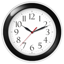 Часы настенные круглые d-30см, черная рамка, 122201203 Troyka 356957
