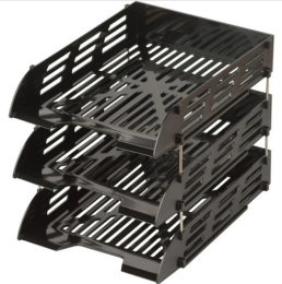 Лотки для бумаг 3 секции Attache, черный 1603687